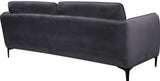 Poppy Black Velvet Sofa - Chic Contemporary Design with Plush Comfort and Stylish Matte Black Legs