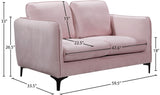 Poppy Black Velvet Loveseat - Luxurious Contemporary Design with Plush Support and Stylish Legs