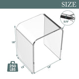 Acrylic End Table Clear Coffee Table with Waterfall Edges