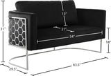Casa Velvet Contemporary Loveseat - Luxurious Soft Upholstery with Chic Chrome Frame for Modern Spaces