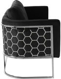 Casa Velvet Contemporary Loveseat - Luxurious Soft Upholstery with Chic Chrome Frame for Modern Spaces