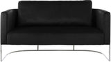 Casa Velvet Contemporary Loveseat - Luxurious Soft Upholstery with Chic Chrome Frame for Modern Spaces
