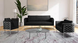 Casa Velvet Contemporary Loveseat - Luxurious Soft Upholstery with Chic Chrome Frame for Modern Spaces