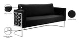 Casa Velvet Contemporary Sofa - Modern Design with Soft Touch, Chrome Frame, and Eye-Catching Style