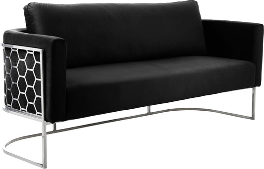 Casa Velvet Contemporary Sofa - Modern Design with Soft Touch, Chrome Frame, and Eye-Catching Style