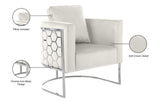 Casa Velvet Contemporary Chair – Modern Design with Soft Upholstery and Stylish Honeycomb Frame
