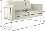 Casa Velvet Contemporary Loveseat - Luxurious Soft Upholstery with Chic Chrome Frame for Modern Spaces