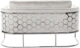 Casa Velvet Contemporary Loveseat - Luxurious Soft Upholstery with Chic Chrome Frame for Modern Spaces