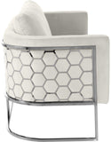 Casa Velvet Contemporary Loveseat - Luxurious Soft Upholstery with Chic Chrome Frame for Modern Spaces