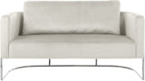 Casa Velvet Contemporary Loveseat - Luxurious Soft Upholstery with Chic Chrome Frame for Modern Spaces