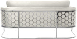 Casa Velvet Contemporary Sofa - Modern Design with Soft Touch, Chrome Frame, and Eye-Catching Style