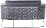 Casa Velvet Contemporary Loveseat - Luxurious Soft Upholstery with Chic Chrome Frame for Modern Spaces