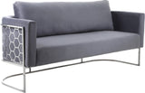 Casa Velvet Contemporary Sofa - Modern Design with Soft Touch, Chrome Frame, and Eye-Catching Style