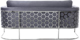 Casa Velvet Contemporary Sofa - Modern Design with Soft Touch, Chrome Frame, and Eye-Catching Style