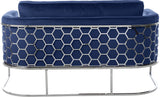Casa Velvet Contemporary Loveseat - Luxurious Soft Upholstery with Chic Chrome Frame for Modern Spaces