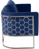 Casa Velvet Contemporary Loveseat - Luxurious Soft Upholstery with Chic Chrome Frame for Modern Spaces