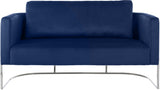 Casa Velvet Contemporary Loveseat - Luxurious Soft Upholstery with Chic Chrome Frame for Modern Spaces