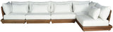 Mirella - 5 Piece Water Resistant Fabric Upholstered Outdoor Patio Modular Sectional