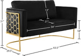 Casa Velvet Contemporary Loveseat - Luxurious Soft Upholstery with Chic Chrome Frame for Modern Spaces