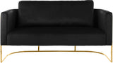Casa Velvet Contemporary Loveseat - Luxurious Soft Upholstery with Chic Chrome Frame for Modern Spaces