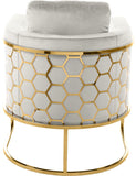 Casa Velvet Contemporary Chair – Modern Design with Soft Upholstery and Stylish Honeycomb Frame