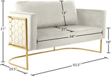 Casa Velvet Contemporary Loveseat - Luxurious Soft Upholstery with Chic Chrome Frame for Modern Spaces