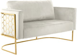 Casa Velvet Contemporary Loveseat - Luxurious Soft Upholstery with Chic Chrome Frame for Modern Spaces