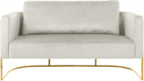 Casa Velvet Contemporary Loveseat - Luxurious Soft Upholstery with Chic Chrome Frame for Modern Spaces