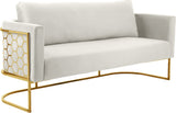 Casa Velvet Contemporary Sofa - Modern Design with Soft Touch, Chrome Frame, and Eye-Catching Style