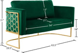 Casa Velvet Contemporary Loveseat - Luxurious Soft Upholstery with Chic Chrome Frame for Modern Spaces