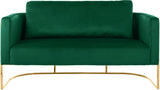 Casa Velvet Contemporary Loveseat - Luxurious Soft Upholstery with Chic Chrome Frame for Modern Spaces