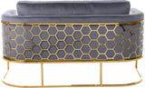 Casa Velvet Contemporary Loveseat - Luxurious Soft Upholstery with Chic Chrome Frame for Modern Spaces