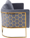 Casa Velvet Contemporary Loveseat - Luxurious Soft Upholstery with Chic Chrome Frame for Modern Spaces