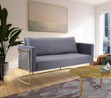Casa Velvet Contemporary Sofa - Modern Design with Soft Touch, Chrome Frame, and Eye-Catching Style