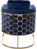 Casa Velvet Contemporary Chair – Modern Design with Soft Upholstery and Stylish Honeycomb Frame