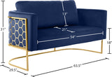 Casa Velvet Contemporary Loveseat - Luxurious Soft Upholstery with Chic Chrome Frame for Modern Spaces