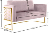 Casa Velvet Contemporary Loveseat - Luxurious Soft Upholstery with Chic Chrome Frame for Modern Spaces
