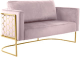 Casa Velvet Contemporary Loveseat - Luxurious Soft Upholstery with Chic Chrome Frame for Modern Spaces