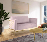 Casa Velvet Contemporary Loveseat - Luxurious Soft Upholstery with Chic Chrome Frame for Modern Spaces