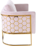 Casa Velvet Contemporary Loveseat - Luxurious Soft Upholstery with Chic Chrome Frame for Modern Spaces