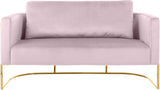 Casa Velvet Contemporary Loveseat - Luxurious Soft Upholstery with Chic Chrome Frame for Modern Spaces