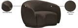 Hyde Cozy Brown Boucle Fabric Chair - Stylish Rounded Back Design for Modern Living Spaces