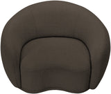 Hyde Cozy Brown Boucle Fabric Chair - Stylish Rounded Back Design for Modern Living Spaces