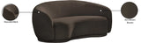 Hyde Brown Boucle Fabric Loveseat - Cozy Chic Design, Plush Comfort & Stylish Modern Appeal for Your Space