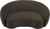 Hyde Brown Boucle Fabric Loveseat - Cozy Chic Design, Plush Comfort & Stylish Modern Appeal for Your Space