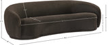Hyde Brown Boucle Fabric Sofa - Chic Rounded Design for Modern Living, Plush Comfort & Style!