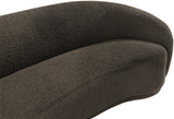 Hyde Brown Boucle Fabric Sofa - Chic Rounded Design for Modern Living, Plush Comfort & Style!