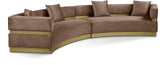 Belsa Luxurious Contemporary Sectional Sofa with Brushed Gold Accents for Stylish Entertaining