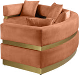 Belsa Luxurious Contemporary Sectional Sofa with Brushed Gold Accents for Stylish Entertaining