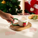 Kook Christmas Ceramic Mugs with Gold Design, 10 oz